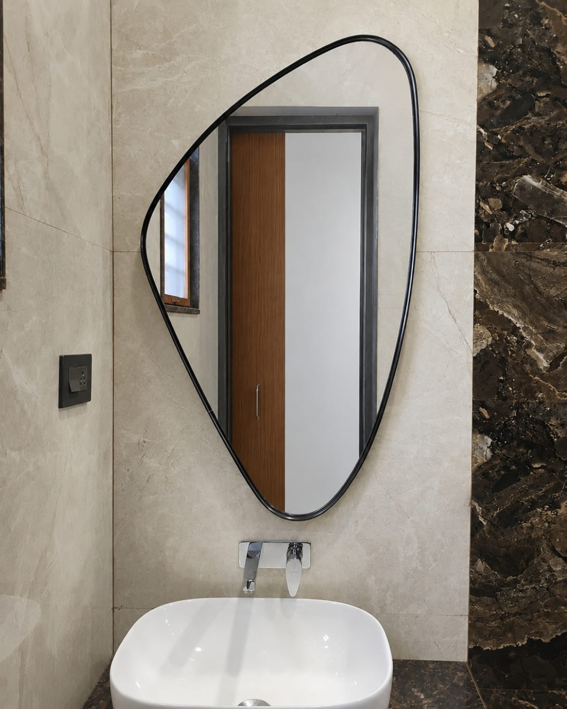 Drop Shape Framed Mirror