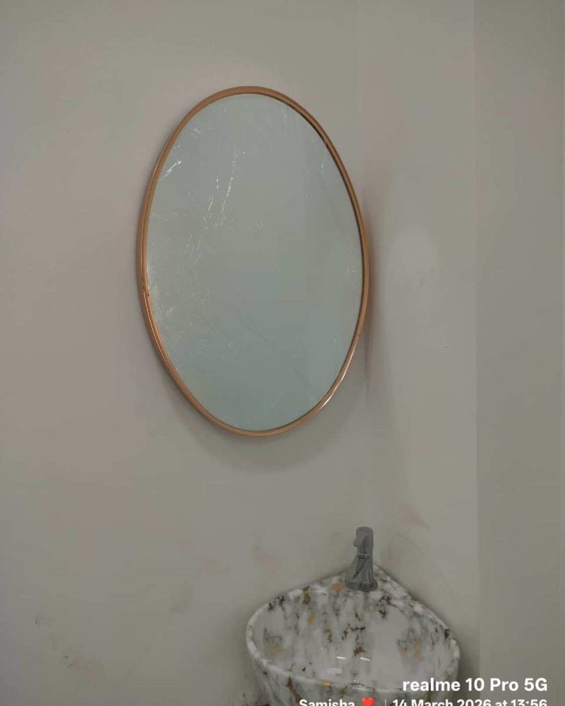 Oval Framed Mirror