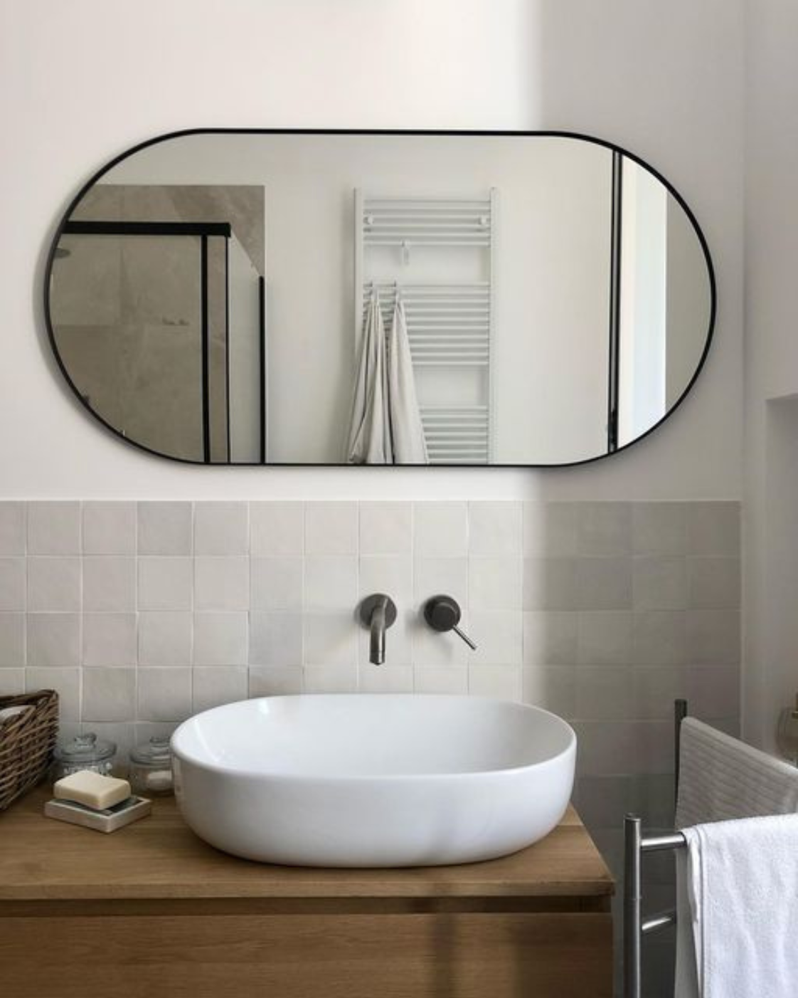 Oval Framed Mirror