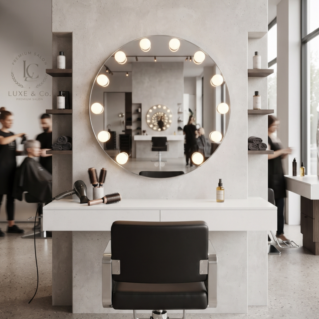 Round Hollywood Lighted Vanity Mirror with Bulbs