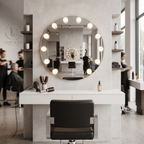 Round Hollywood Lighted Vanity Mirror with Bulbs