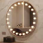 Rounded Frame Hollywood Vanity Mirror with Integrated Bulbs