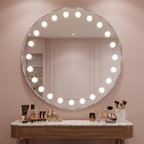 Rounded Frame Hollywood Vanity Mirror with Integrated Bulbs