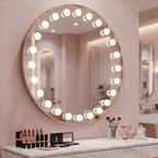Rounded Frame Hollywood Vanity Mirror with Integrated Bulbs