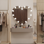 Heart-Shaped Hollywood Vanity Mirror with Integrated Bulbs