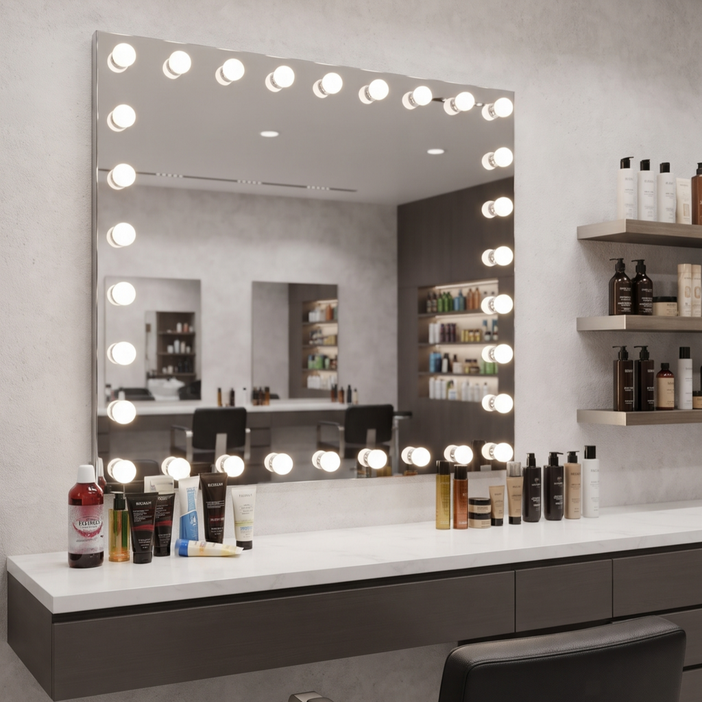 Illuminated Hollywood Vanity Mirror with Built-in Bulbs