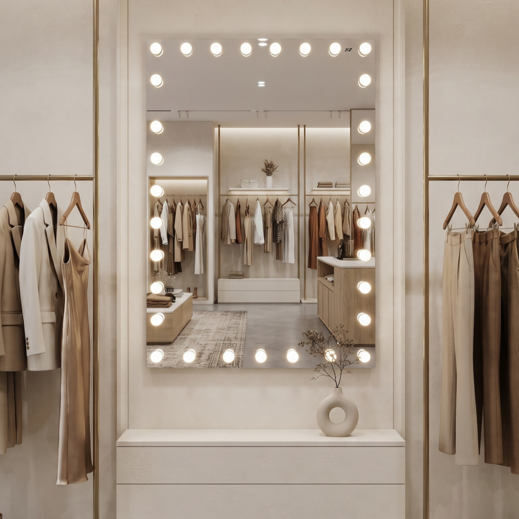 Illuminated Hollywood Vanity Mirror with Built-in Bulbs