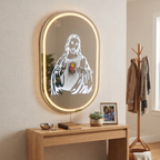 Sacred Heart Jesus Christ LED Oval Wall Mirror
