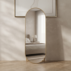 Gold Framed Oval Full Length Floor Mirror