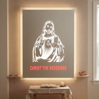 Christ the Redeemer Framed Rectangular LED Wall Mirror