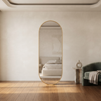 Gold Framed Oval Full Length Floor Mirror