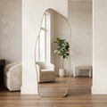 Asymmetrical Gold Framed Full-Length Mirror