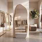 Asymmetrical Gold Framed Full-Length Mirror