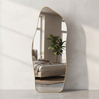 Asymmetrical Gold Framed Full-Length Mirror