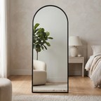 Arched Full-Length Mirror with Black Frame