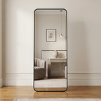 Modern Rounded Corner black Framed Standing Mirror