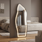 Organic Asymmetric Framed LED Full-Length Mirror