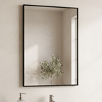 Modern Black-Framed Rectangular Wall Mirror