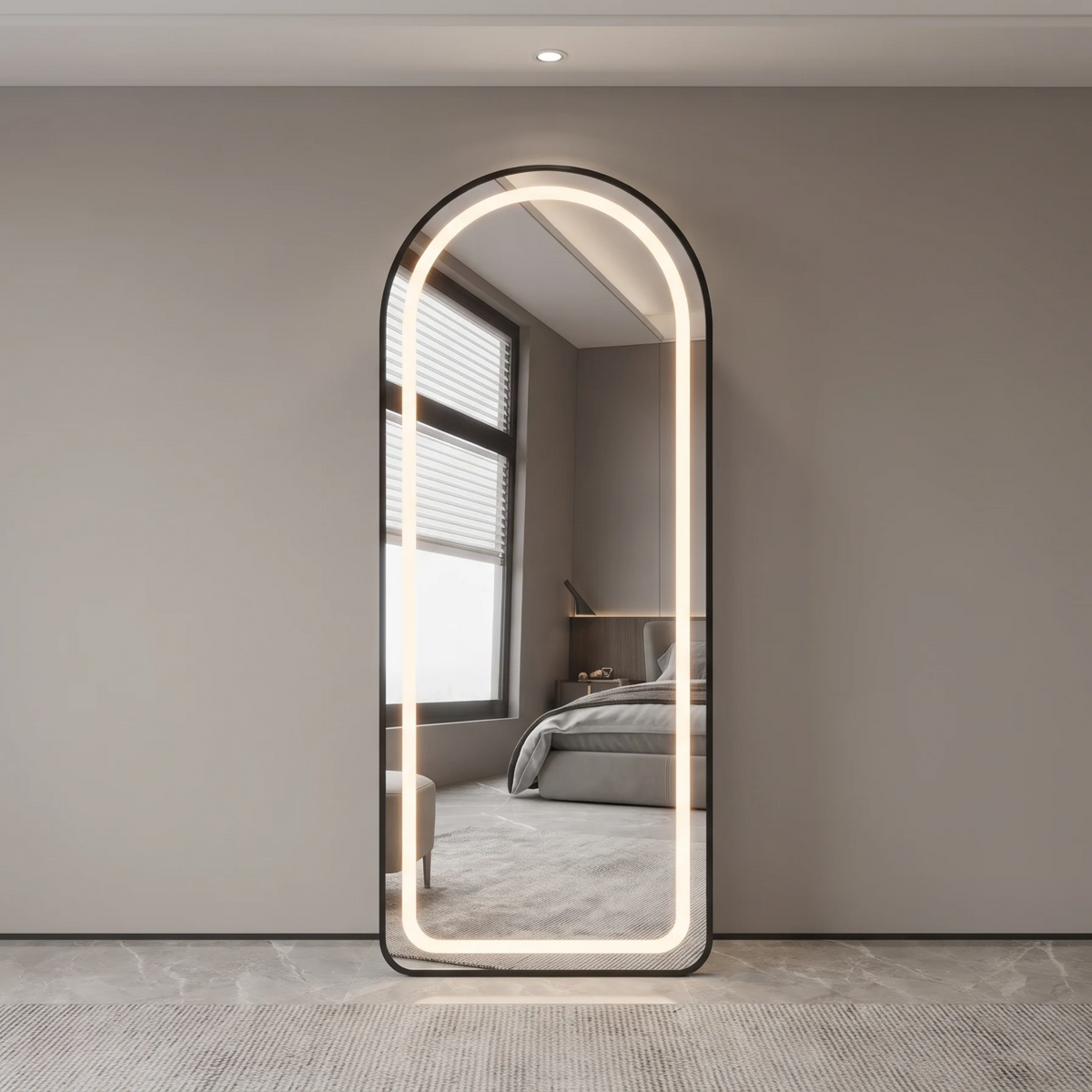 Arched Framed LED Full-Length Mirror