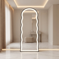 Wavy Frame LED Arched Full-Length Mirror
