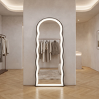 Wavy Frame LED Arched Full-Length Mirror