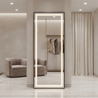 Black Framed LED Rectangular Mirror
