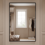 Modern Black-Framed Rectangular Wall Mirror