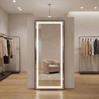 Black Framed LED Rectangular Mirror