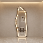 Organic Asymmetric Framed LED Full-Length Mirror
