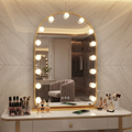 Gold Arched Hollywood Vanity Mirror with Perimeter Bulbs and Touch Controls