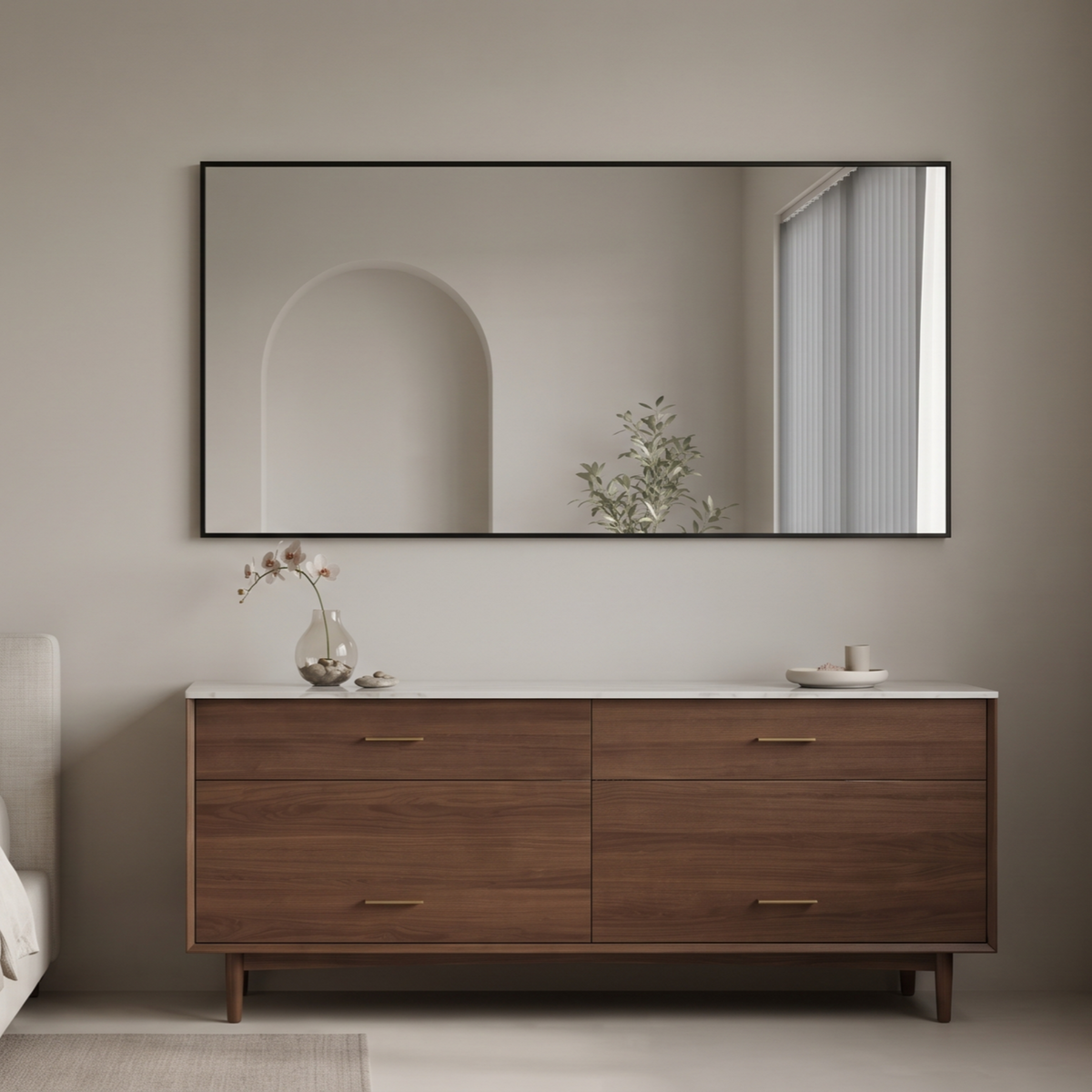 Modern Rectangular Framed Wall Mirror