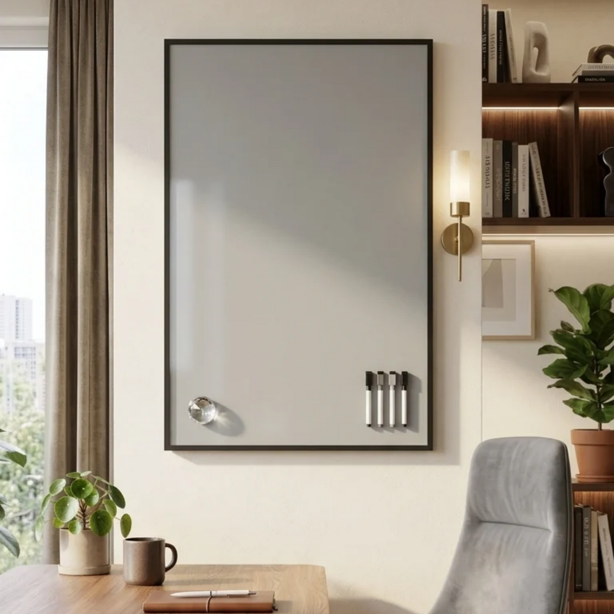 Wall-Mounted Magnetic Glass Board