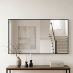 Modern Rectangular Wall Mirror with Thin Black Frame