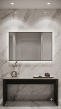 Rectangular Framed LED Mirror with Backlit Illumination – Modern Interior Design