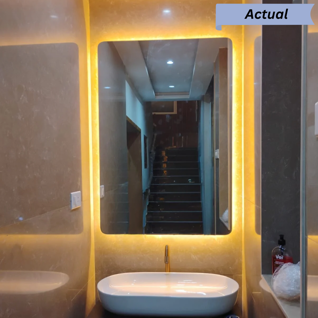 Modern Rectangular Frameless LED Wall Mirror