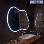 Irregular Framed LED Mirror – Modern Design