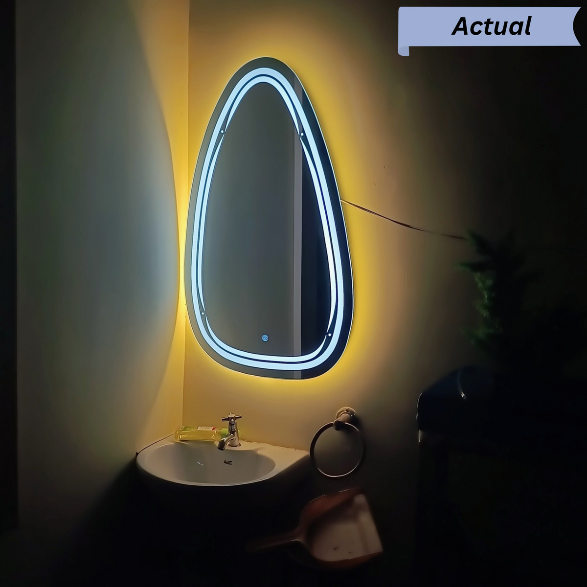 Modern Teardrop Frameless LED Wall Mirror