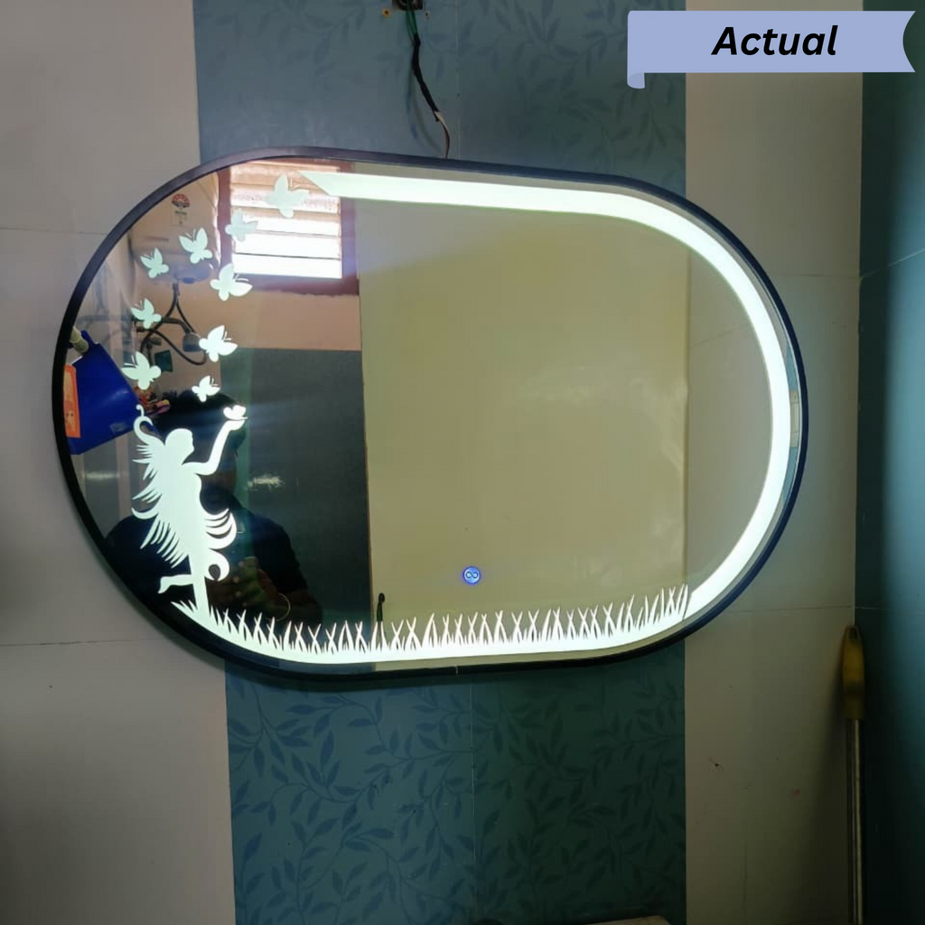 Framed LED Mirror with Backlit Design