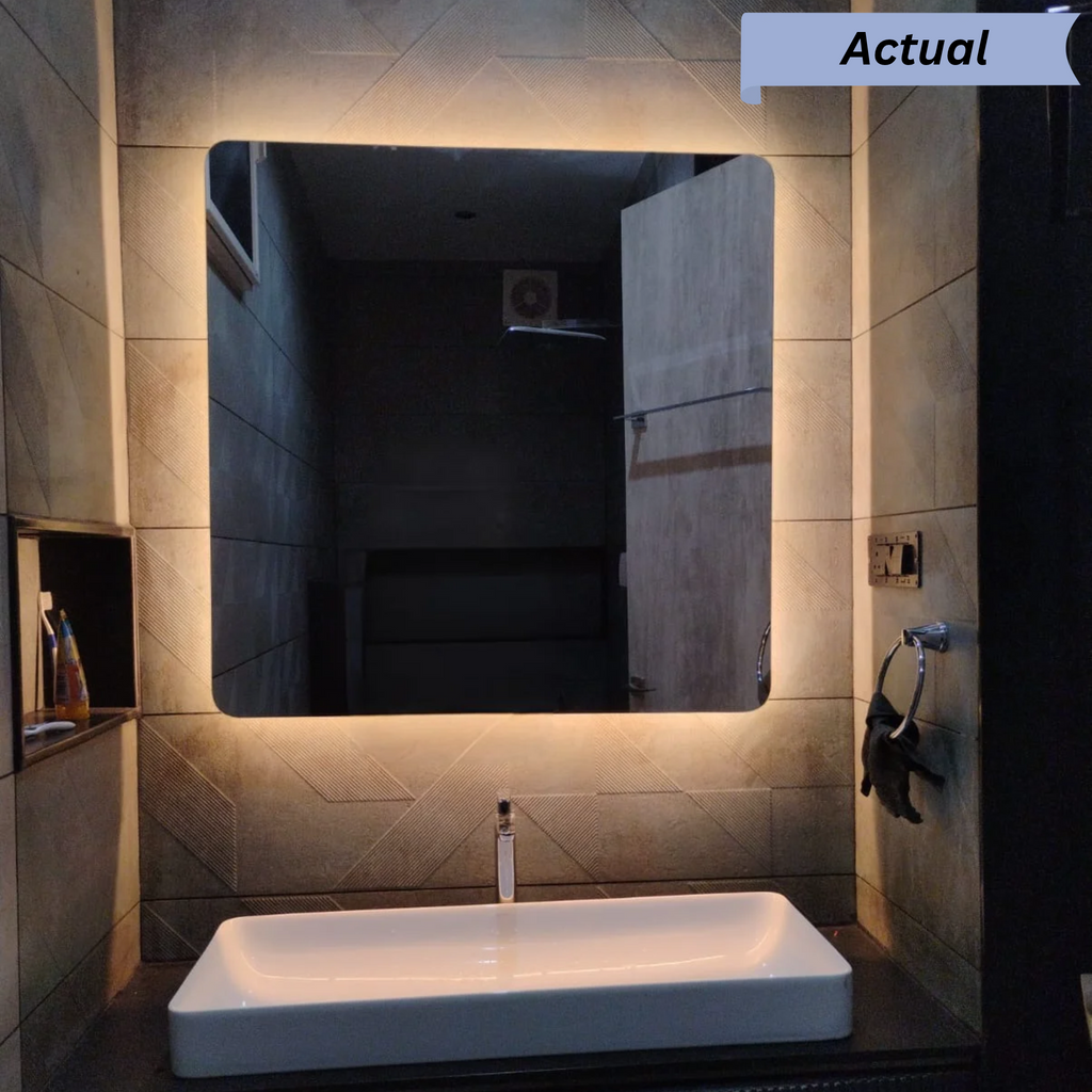 Modern Rounded Corner Frameless LED Wall Mirror – Vanity & Dressing Area