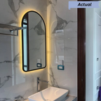 Arched Framed LED Mirror with Backlit Illumination – Modern Interior Design