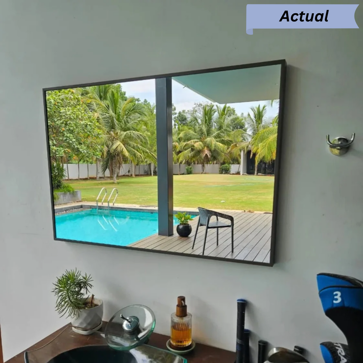Modern Rectangular Framed Accent Mirror with Slim Profile