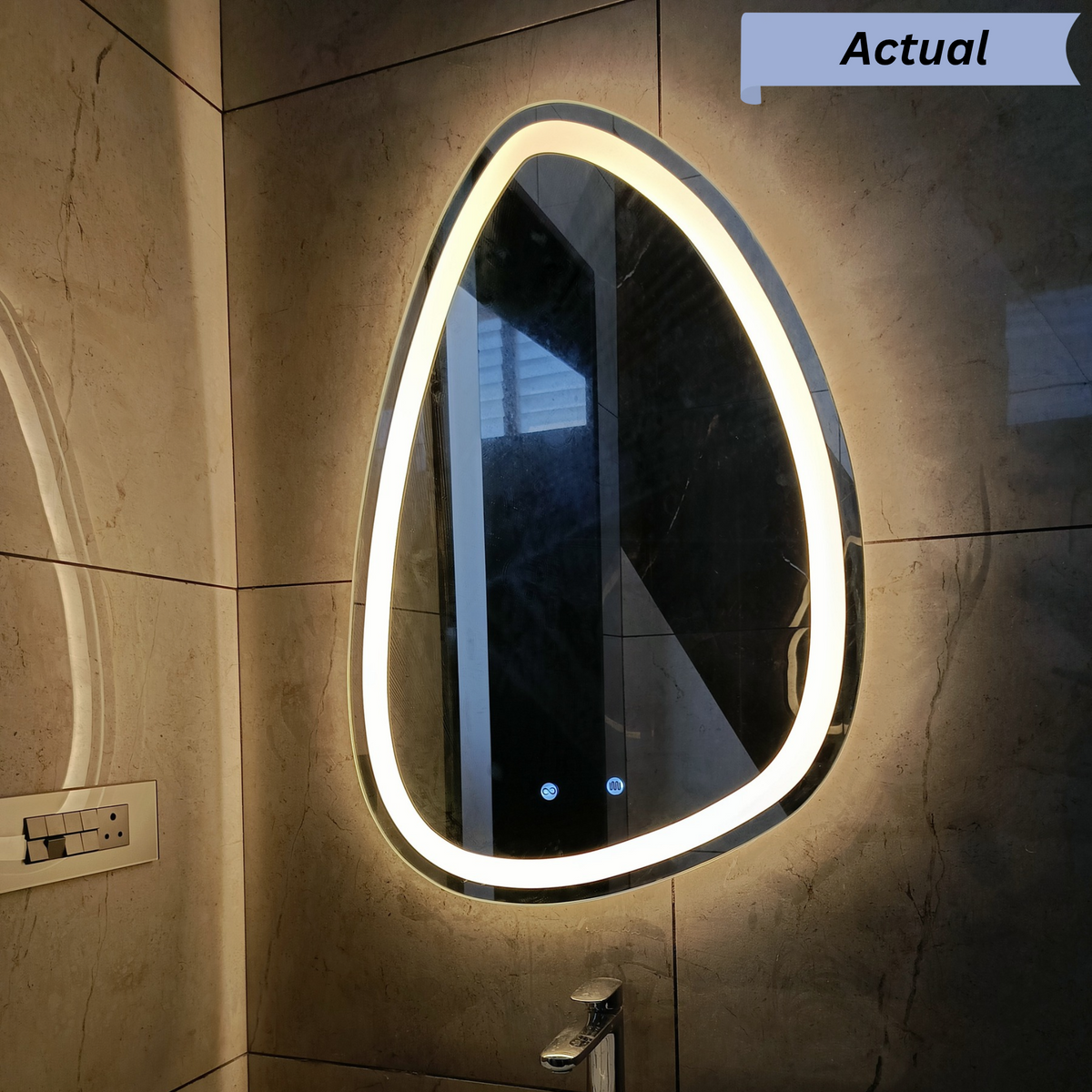 Frameless LED Mirror  Modern Irregular Frameless LED Wall Mirror
