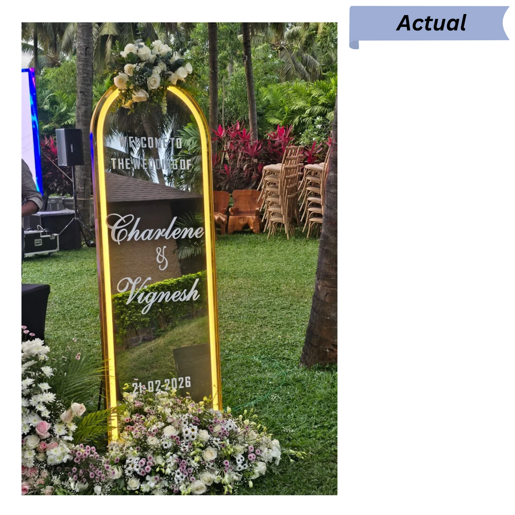 Arched Framed LED Mirror – Event and Home Decor