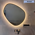 Modern Asymmetrical Frameless LED Wall Mirror – Dressing Area & Bedroom