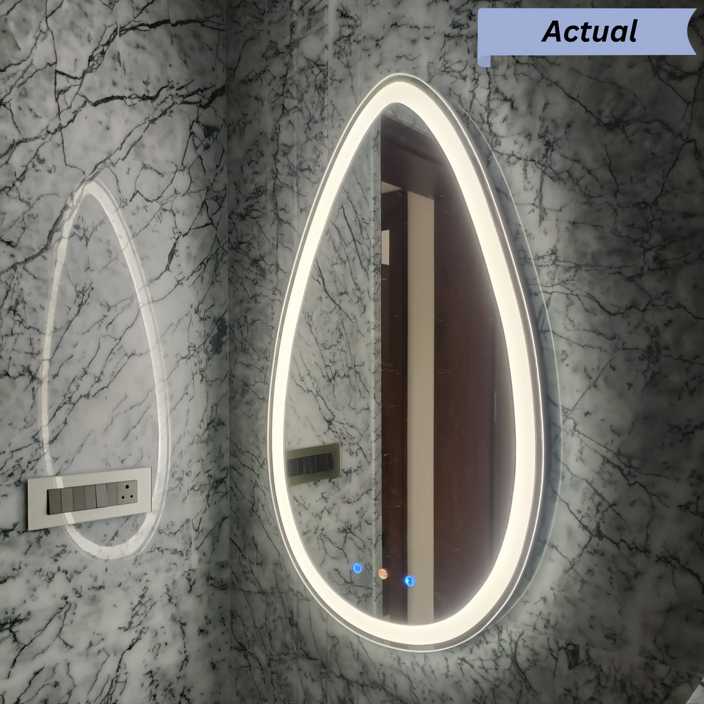 Unique Tear-Drop Frameless LED Wall Mirror