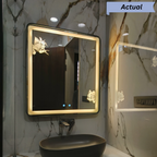 Square Framed LED Mirror and Customized with Touch Controls – Modern Interior Design