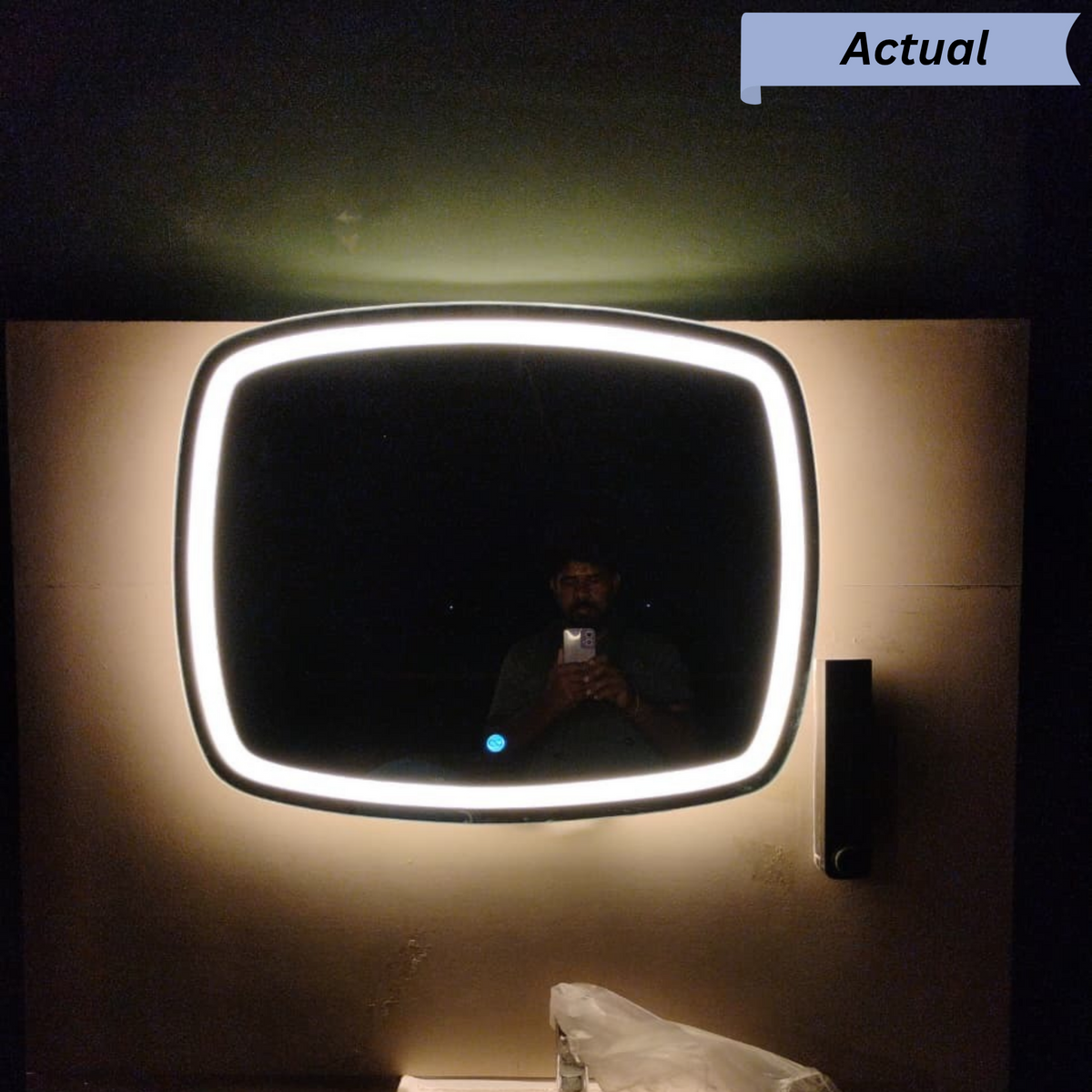 Modern Curved Frameless LED Wall Mirror