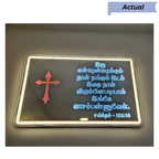 Premium Frameless LED Wall Mirror with Custom Scripture & Cross Design