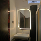 Modern Curved Frameless LED Wall Mirror – Vanity & Home Decor