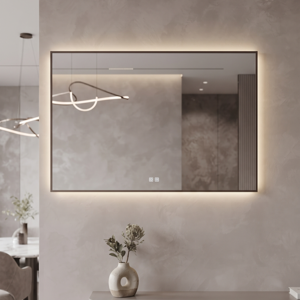 Modern Frameless LED Wall Mirror – Vanity & Bathroom Area